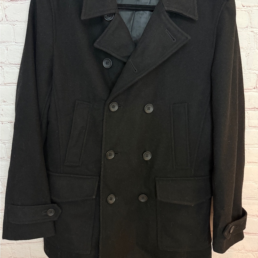 Banana Republic Men's Classic Black Peacoat